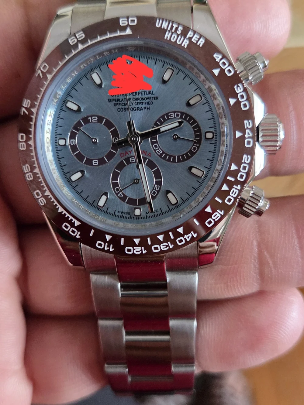 Cosmograph Daytona 40mm Platinum Icy Blue Dial Chestnut Watch